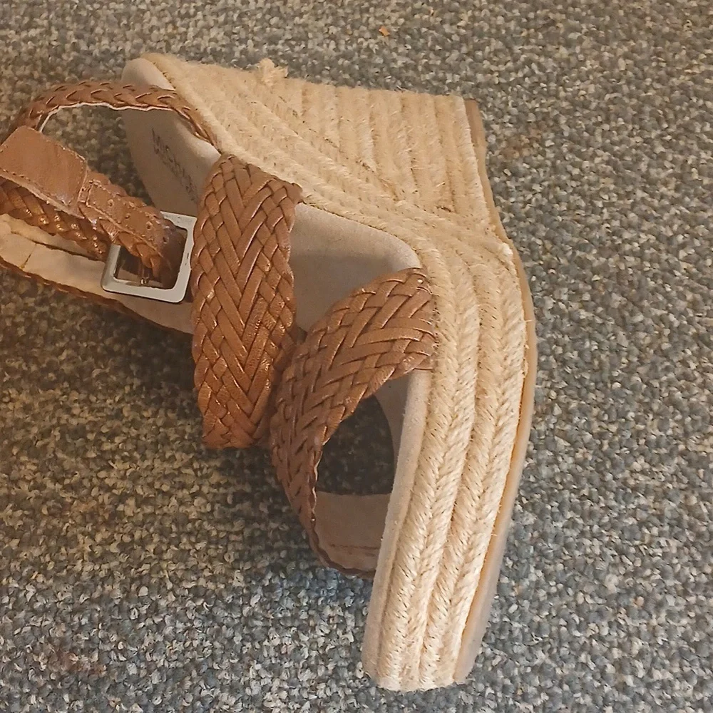 Michael Kors Braided Brown Wedge  Sandals Size 9.5